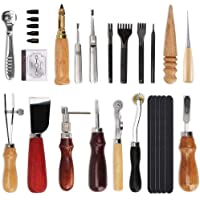18 piezas de herramientas de punzonado de cuero- para costura- tallar- coser- costura- cuero- manualidades- manualidades…